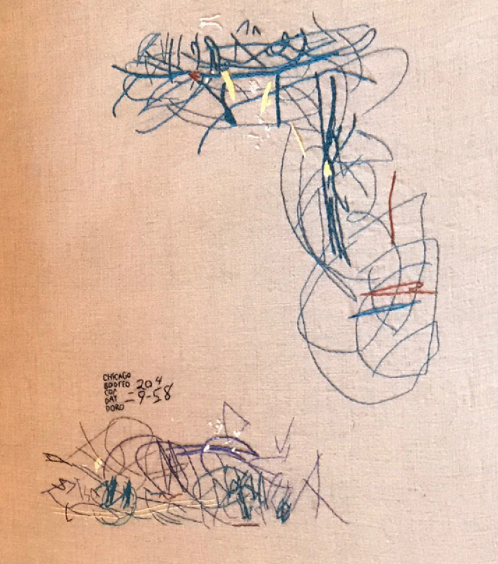 Detail of <i>Untitled (for the 50 Chicago public schools closed in 2013),</i> 2017